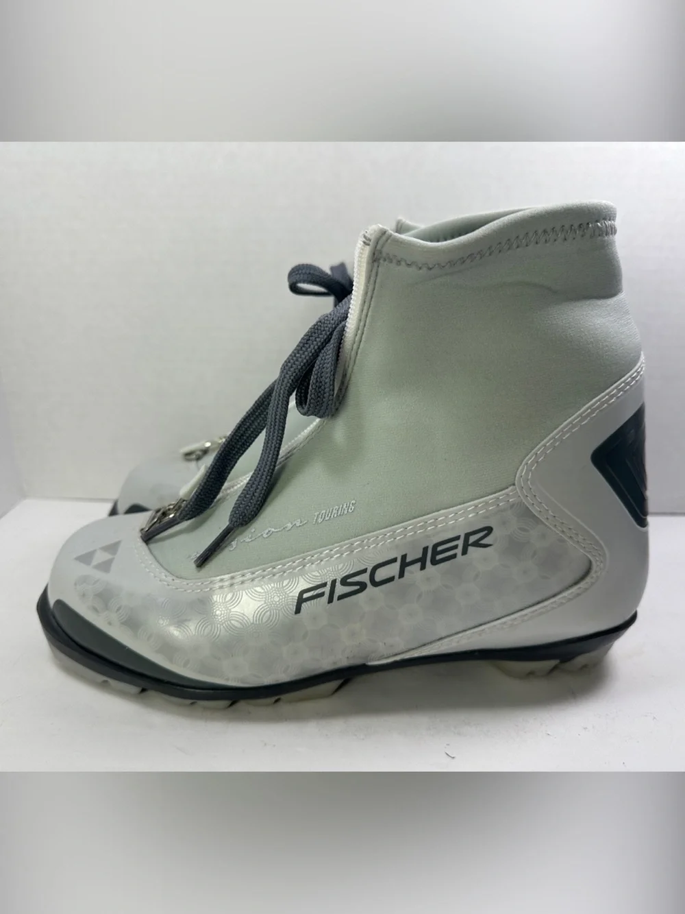 Fischer Light Gray Unisex Cross Country Ski Boots Lace-Up Ankle Boots Zipper 39